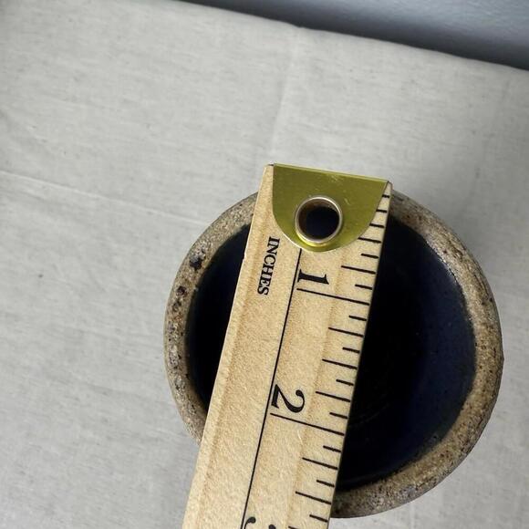 Stoneware Goblet Chalice Art Pottery Cobalt Blue Drip Glaze - Picture 4 of 7